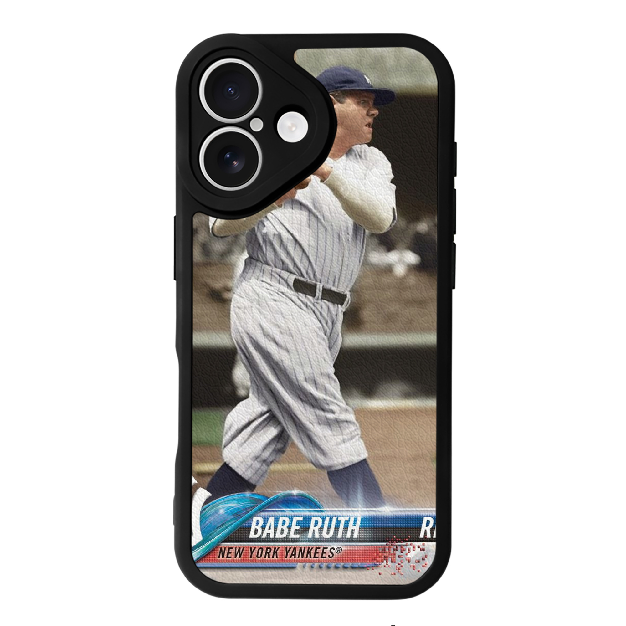 Babe Ruth 16 IPhone 16 Silicone Leather Case – UV Print, Lambskin Texture – Perfect Fit, Wireless Charging Compatible, Scratch Resistant, Precise Cutouts – Stylish Protection For IPhone 16